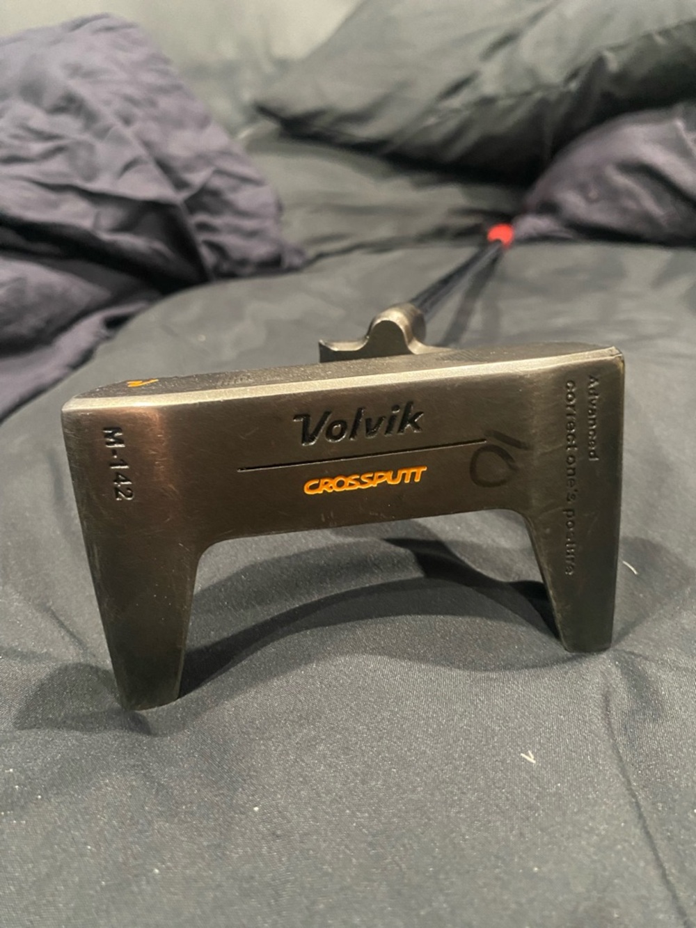 Volvik Crossputt Putter in Black with Orange Accent